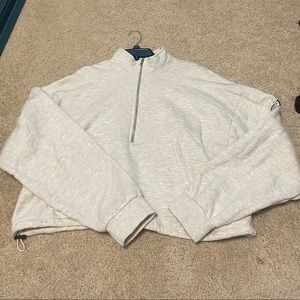 SET ACTIVE Cropped Half Zip Heather Grey